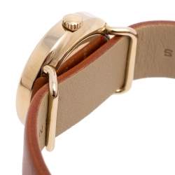 Pre Owned Marc by Marc Jacobs White Gold Plated Stainless Steel Leather Mini Amy MBM8575 Women's Wristwatch 26 mm