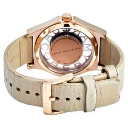 Marc by Marc Jacobs Brown Rose Gold Plated Stainless Steel Leather Henry MBM1245 Women's Wristwatch 40 mm
