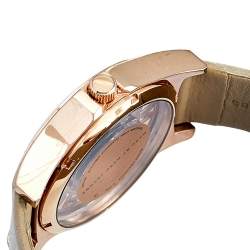 Marc by Marc Jacobs Brown Rose Gold Plated Stainless Steel Leather Henry MBM1245 Women's Wristwatch 40 mm