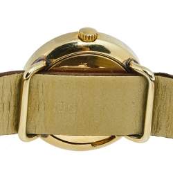 Marc by Marc Jacobs White Yellow Gold Plated Stainless Steel Leather Mini Amy MBM8575 Women's Wristwatch 26 mm