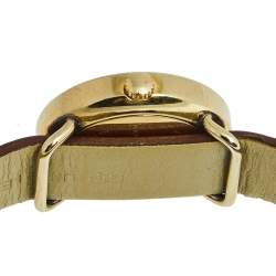 Marc by Marc Jacobs White Yellow Gold Plated Stainless Steel Leather Mini Amy MBM8575 Women's Wristwatch 26 mm