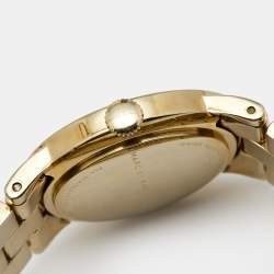 Marc by Marc Jacobs White Yellow Gold Plated Stainless Steel Amy MBM3056 Women's Wristwatch 36 mm
