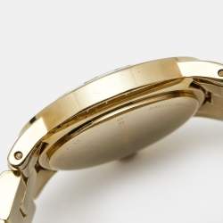 Marc by Marc Jacobs White Yellow Gold Plated Stainless Steel Amy MBM3056 Women's Wristwatch 36 mm