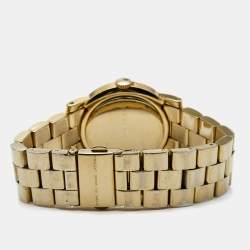 Marc by Marc Jacobs White Yellow Gold Plated Stainless Steel Amy MBM3056 Women's Wristwatch 36 mm