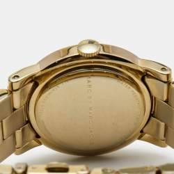 Marc by Marc Jacobs White Yellow Gold Plated Stainless Steel Amy MBM3056 Women's Wristwatch 36 mm