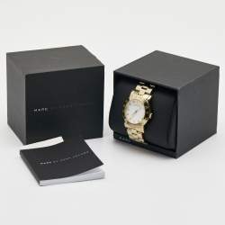 Marc by Marc Jacobs White Yellow Gold Plated Stainless Steel Amy MBM3056 Women's Wristwatch 36 mm