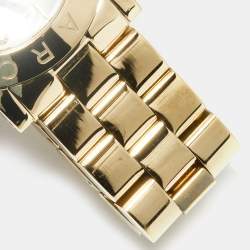 Marc by Marc Jacobs White Yellow Gold Plated Stainless Steel Amy MBM3056 Women's Wristwatch 36 mm