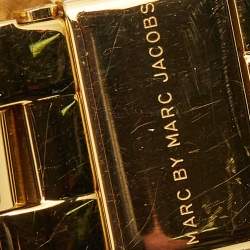 Pre Owned Marc By Marc Jacobs Black Yellow Gold Plated Stainless Steel Baker Dexter MBM3421 Women's Wristwatch 36.50 mm