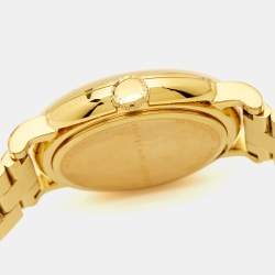 Pre Owned Marc By Marc Jacobs Black Yellow Gold Plated Stainless Steel Baker Dexter MBM3421 Women's Wristwatch 36.50 mm