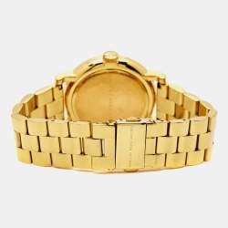 Pre Owned Marc By Marc Jacobs Black Yellow Gold Plated Stainless Steel Baker Dexter MBM3421 Women's Wristwatch 36.50 mm