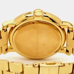 Pre Owned Marc By Marc Jacobs Black Yellow Gold Plated Stainless Steel Baker Dexter MBM3421 Women's Wristwatch 36.50 mm