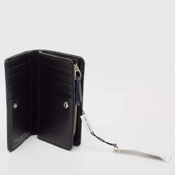 Marc Jacobs Blue/Black Leather Colorblock Compact Wallet