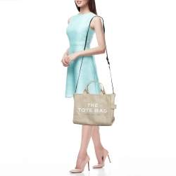 Marc Jacobs Beige/Black Canvas Medium The Tote Bag 