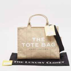 Marc Jacobs Beige/Black Canvas Medium The Tote Bag 