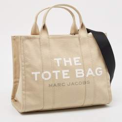 Marc Jacobs Beige/Black Canvas Medium The Tote Bag 
