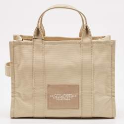 Marc Jacobs Beige/Black Canvas Medium The Tote Bag 