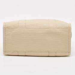 Marc Jacobs Beige/Black Canvas Medium The Tote Bag 