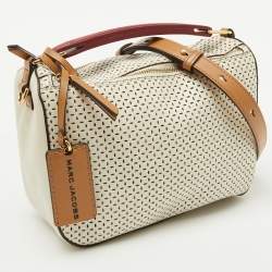 Marc Jacobs Ivory White Perforated Leather The Soft Box 23 Shoulder Bag