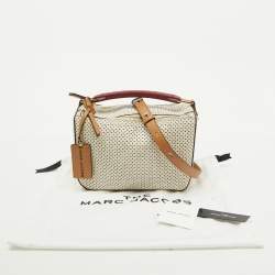 Marc Jacobs Ivory White Perforated Leather The Soft Box 23 Shoulder Bag