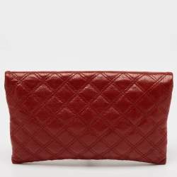 Marc Jacobs Red Quilted Leather Large Eugenie Clutch