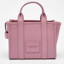 Pre Owned Marc Jacobs Pink Leather Small The Tote Bag
