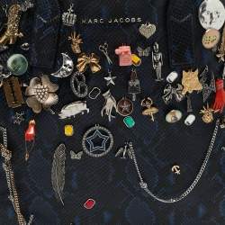 Marc Jacobs Blue/Multicolor Python Embossed Leather Charms Wingman Tote