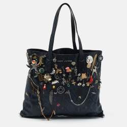 Marc Jacobs Blue/Multicolor Python Embossed Leather Charms Wingman Tote