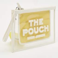 Marc Jacobs White Leather and PVC The Pouch Wristlet Pouch