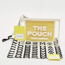Marc Jacobs White Leather and PVC The Pouch Wristlet Pouch