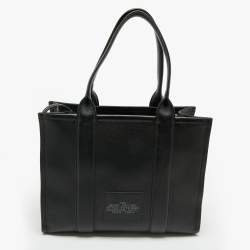 Pre Owned Marc Jacobs Black Leather Large The Tote Bag