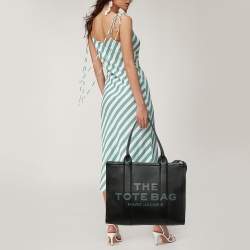 Pre Owned Marc Jacobs Black Leather Large The Tote Bag