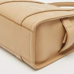 Pre Owned Marc Jacobs Beige Leather Small The Tote Bag