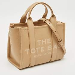 Pre Owned Marc Jacobs Beige Leather Small The Tote Bag