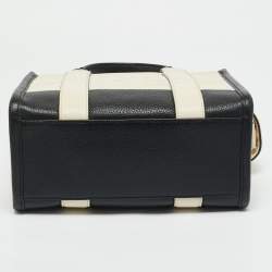 Pre Owned Marc Jacobs Black/Ivory Leather Small The Tote Bag