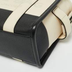 Pre Owned Marc Jacobs Black/Ivory Leather Small The Tote Bag