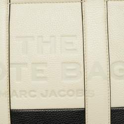 Pre Owned Marc Jacobs Black/Ivory Leather Small The Tote Bag