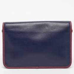 Pre Owned Marc Jacobs Navy Blue/Magenta Leather Large Madison Shoulder Bag