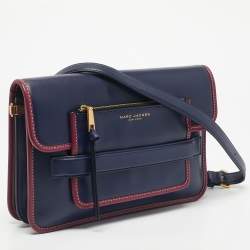 Pre Owned Marc Jacobs Navy Blue/Magenta Leather Large Madison Shoulder Bag