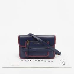 Pre Owned Marc Jacobs Navy Blue/Magenta Leather Large Madison Shoulder Bag