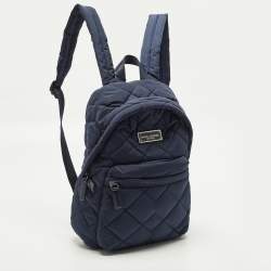 مملوكة مسبقًا Marc Jacobs Front Pocket Navy Blue Quilted Nylon Backpack