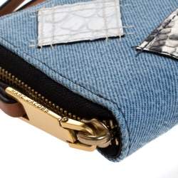 Marc Jacobs Blue Denim Patchwork Zip Around Wallet