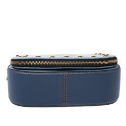 Pre Owned Marc Jacobs Blue Denim and Leather Small Studded Nomad Crossbody Bag