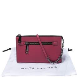 Marc Jacobs Raspberry Leather Small Gotham Crossbody Bag