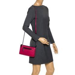 Marc Jacobs Raspberry Leather Small Gotham Crossbody Bag