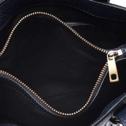 Pre Owned Marc Jacobs Midnight Blue Leather Mini T Studded Tote