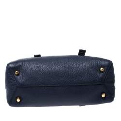 Pre Owned Marc Jacobs Midnight Blue Leather Mini T Studded Tote