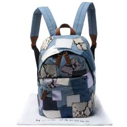 Pre Owned Marc Jacobs Multicolor Denim Patchwork Biker Backpack