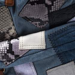 Pre Owned Marc Jacobs Multicolor Denim Patchwork Biker Backpack