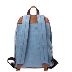 Pre Owned Marc Jacobs Multicolor Denim Patchwork Biker Backpack