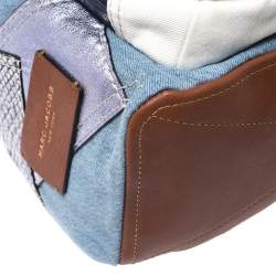 Pre Owned Marc Jacobs Multicolor Denim Patchwork Biker Backpack